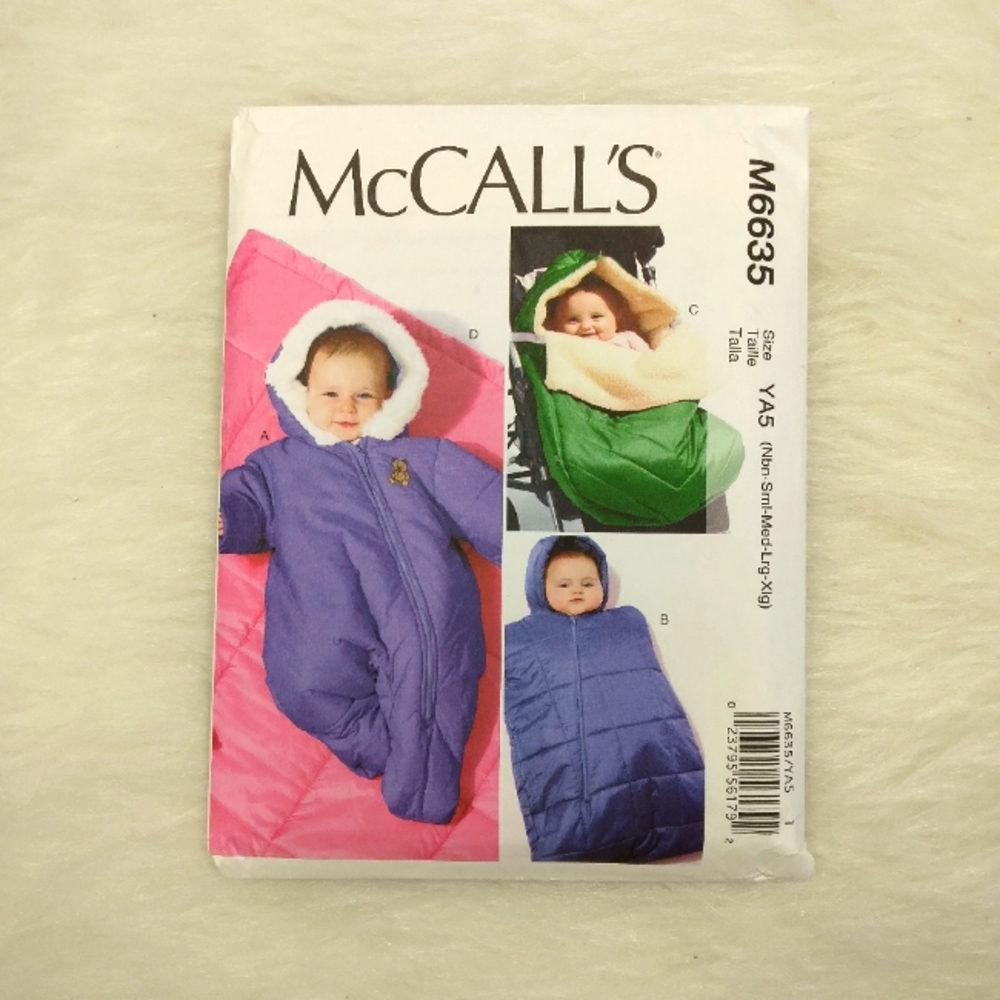 McCall's M6635 Infant Snowsuit Bunting Blanket NB-XL